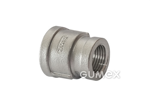 Šroubení pro kapaliny redukované, vnitřní závit G 3/8" - vnitřní závit G 1/4", 20bar, -25°C/+180°C, nerezová ocel